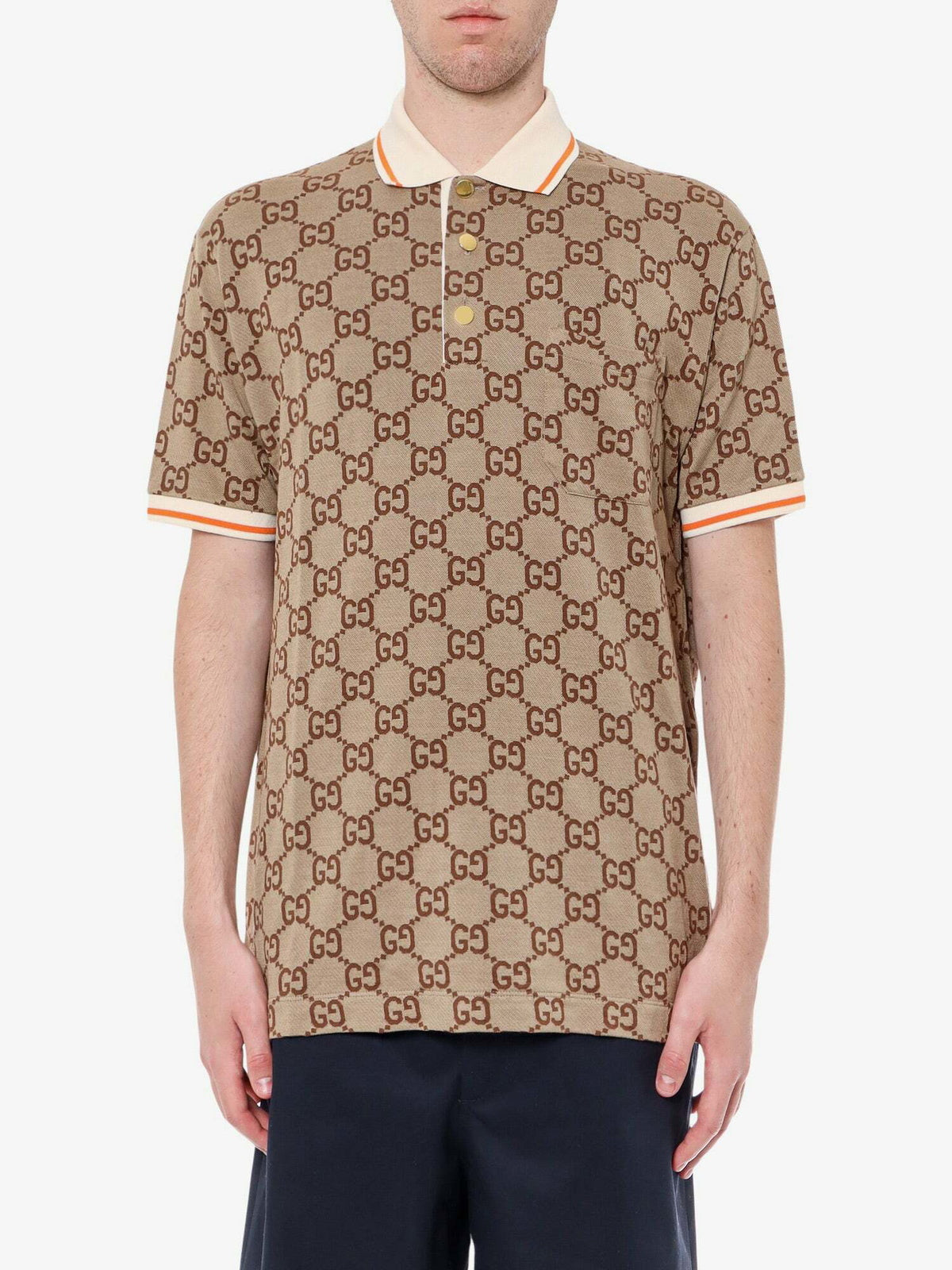 Gucci Polo Shirt Beige Mens