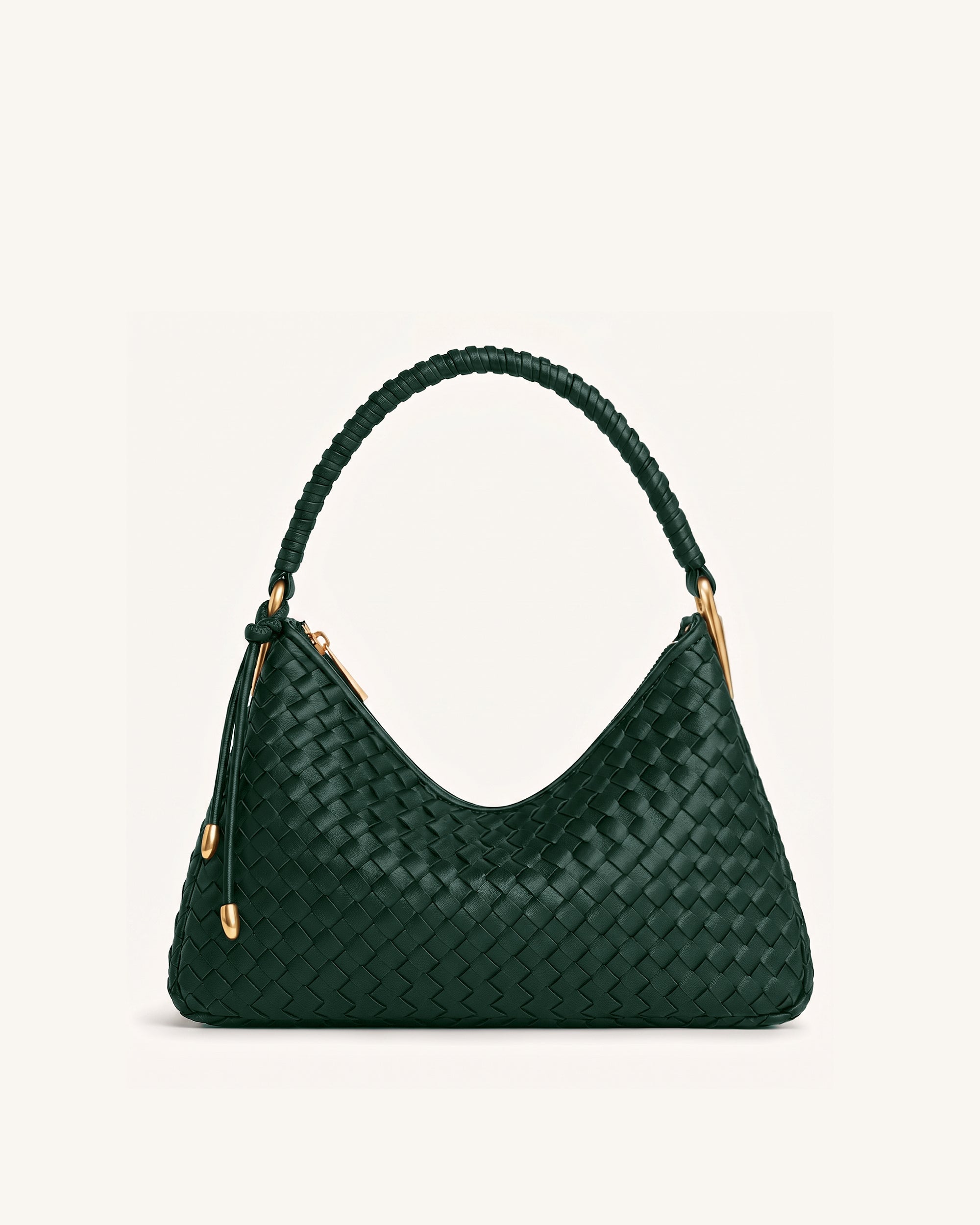 Lorena Woven Shoulder Bag - Black