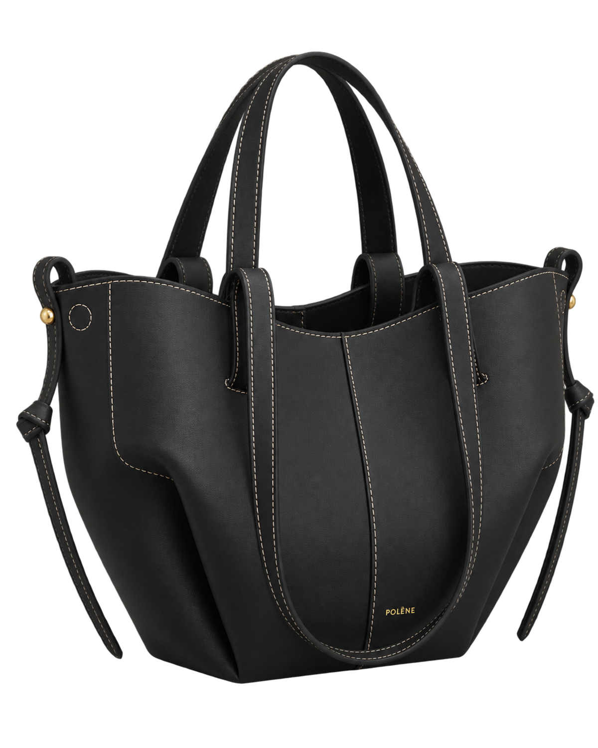 Cyme Mini Edition Textured Black with Ecru Stitching