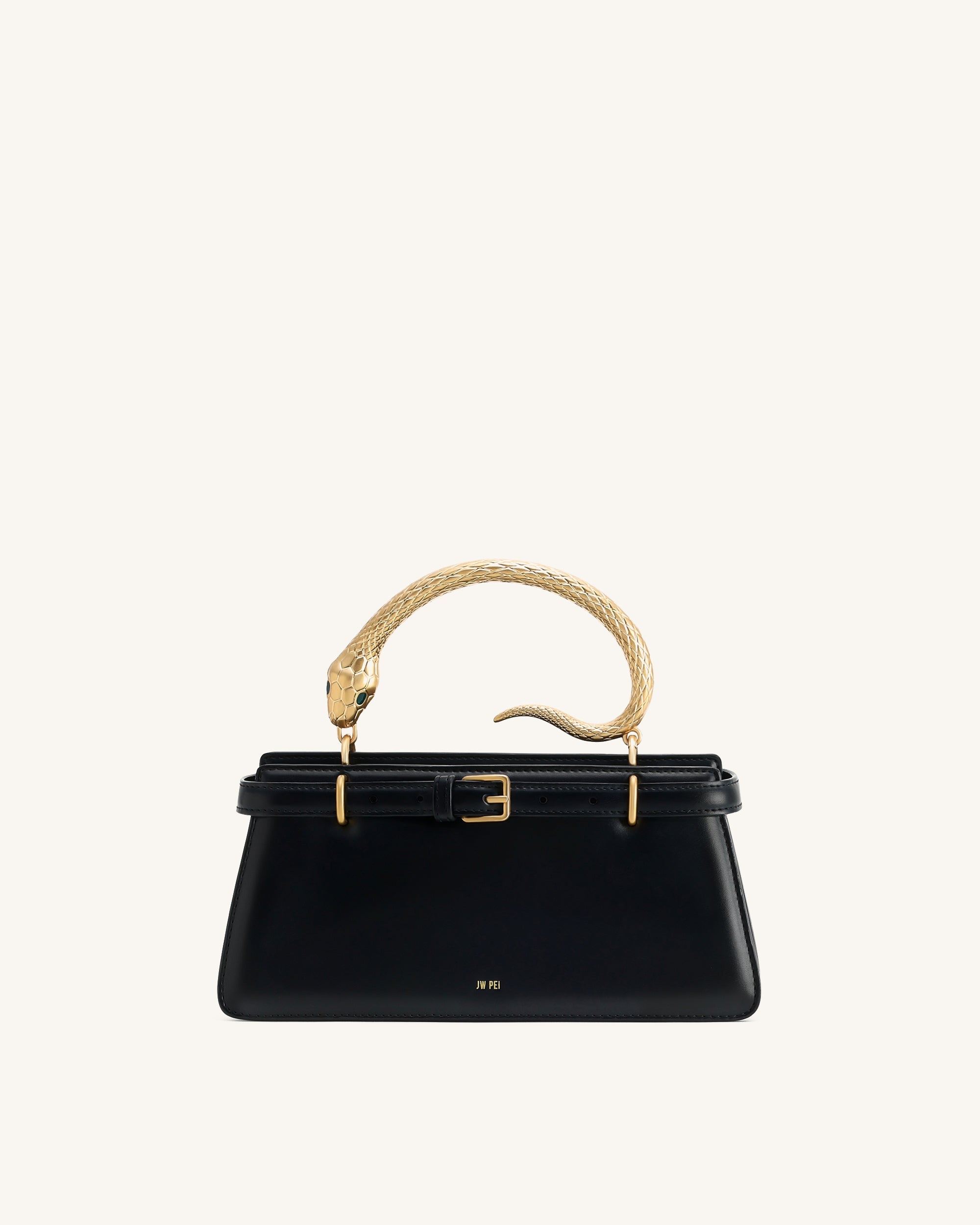 Elena Snake Handle Top Handle Bag - Matcha Green