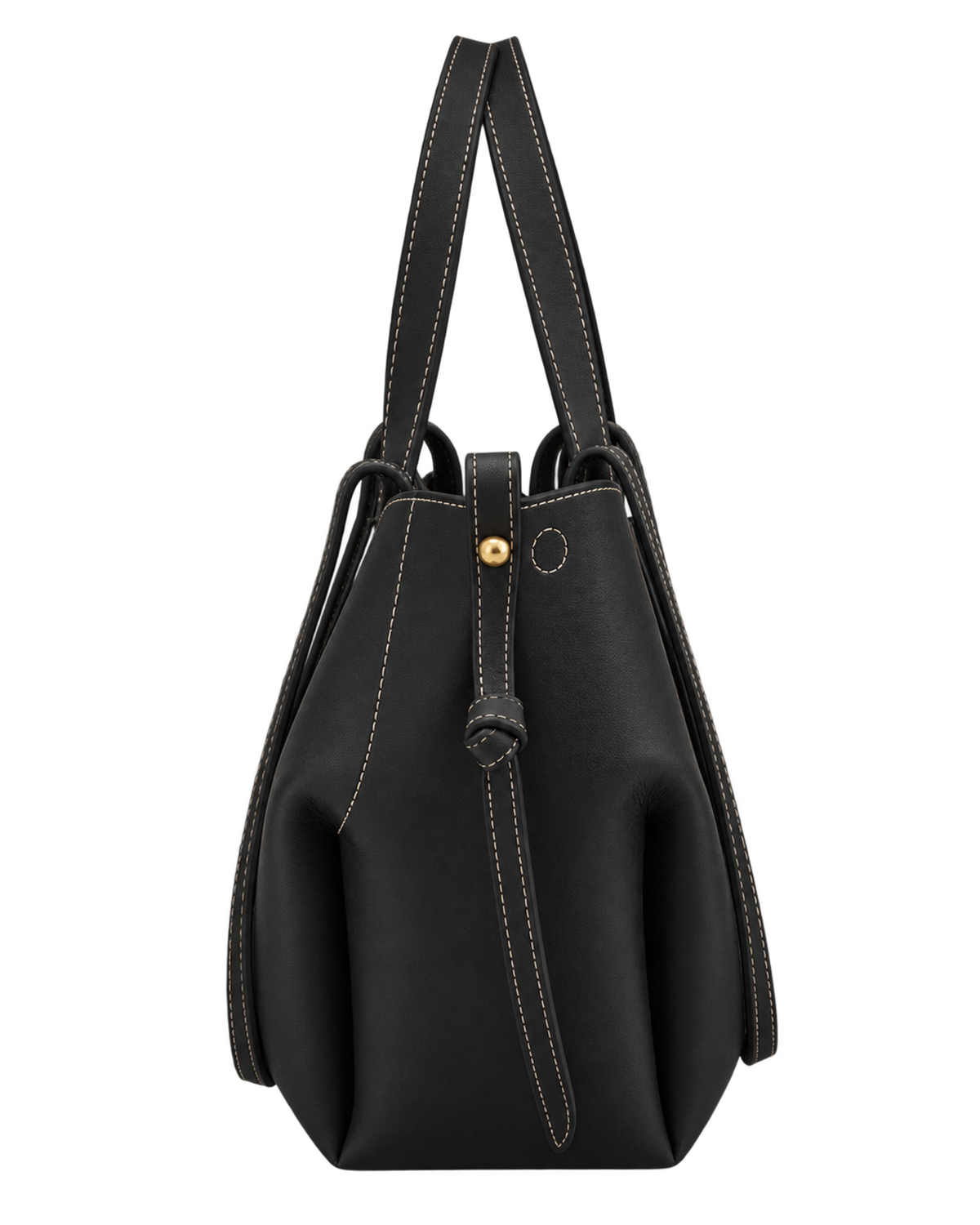 Cyme Mini Edition Textured Black with Ecru Stitching