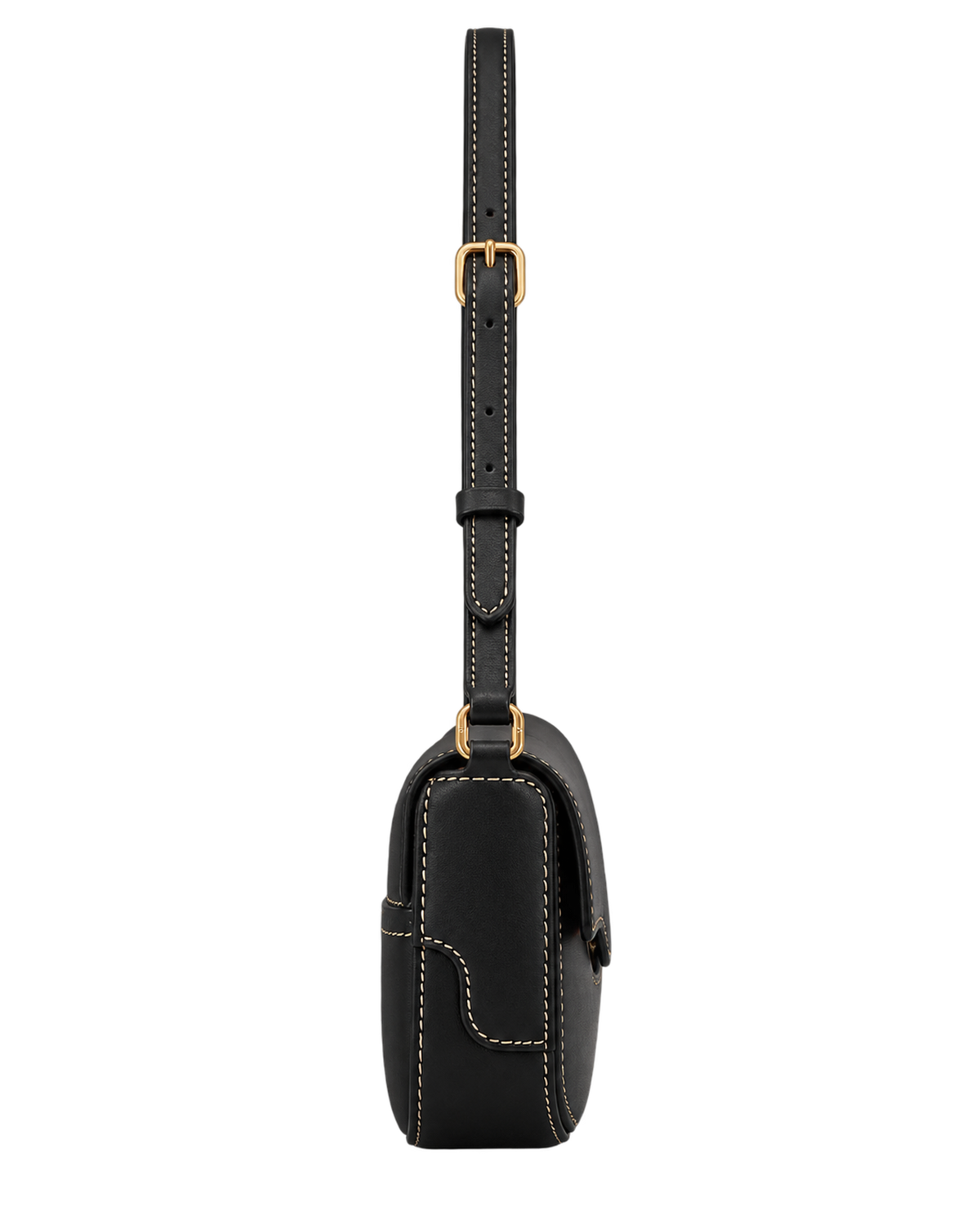 Osmo - Smooth Black with Ecru Stitching