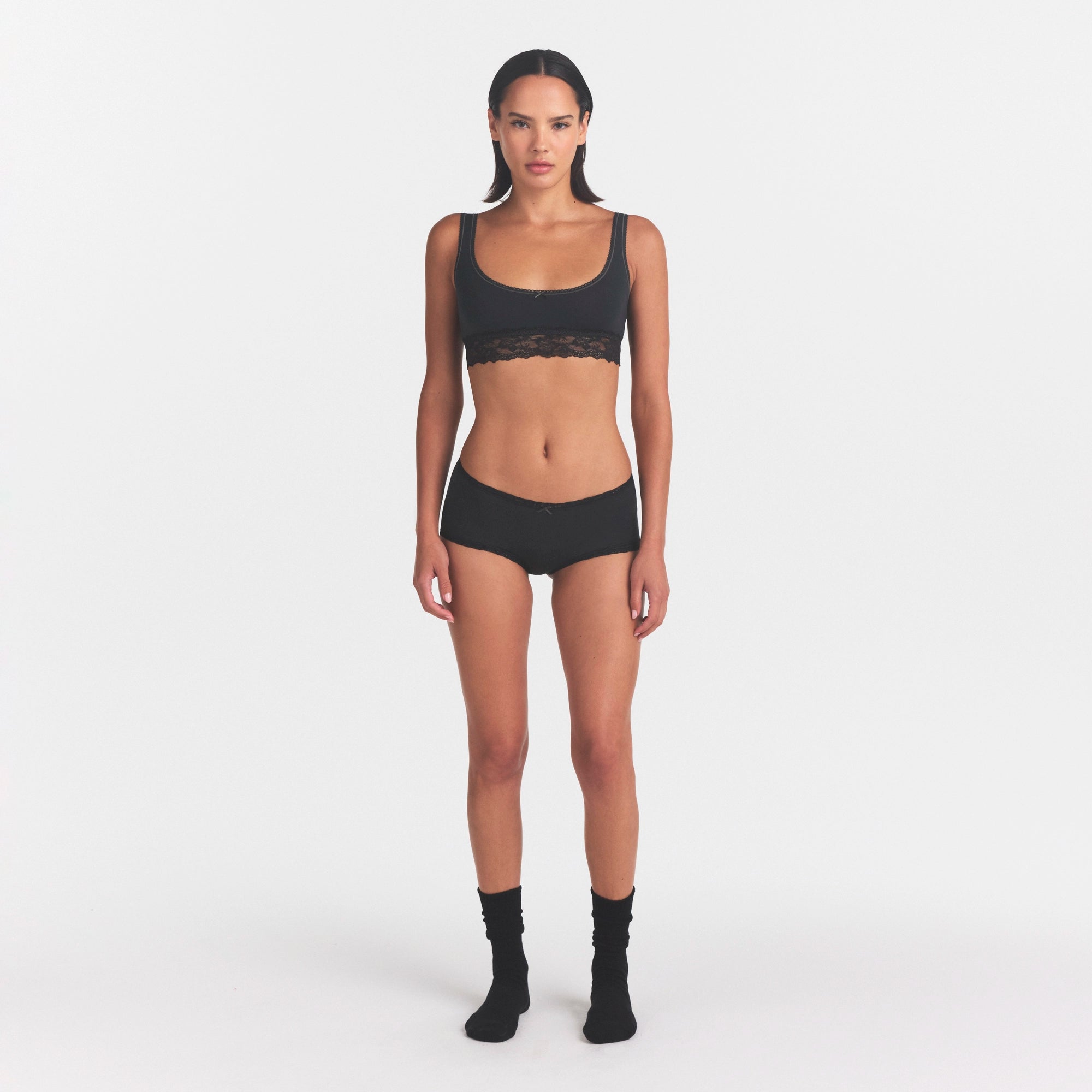 Lightweight Cotton Lace Scoop Bralette