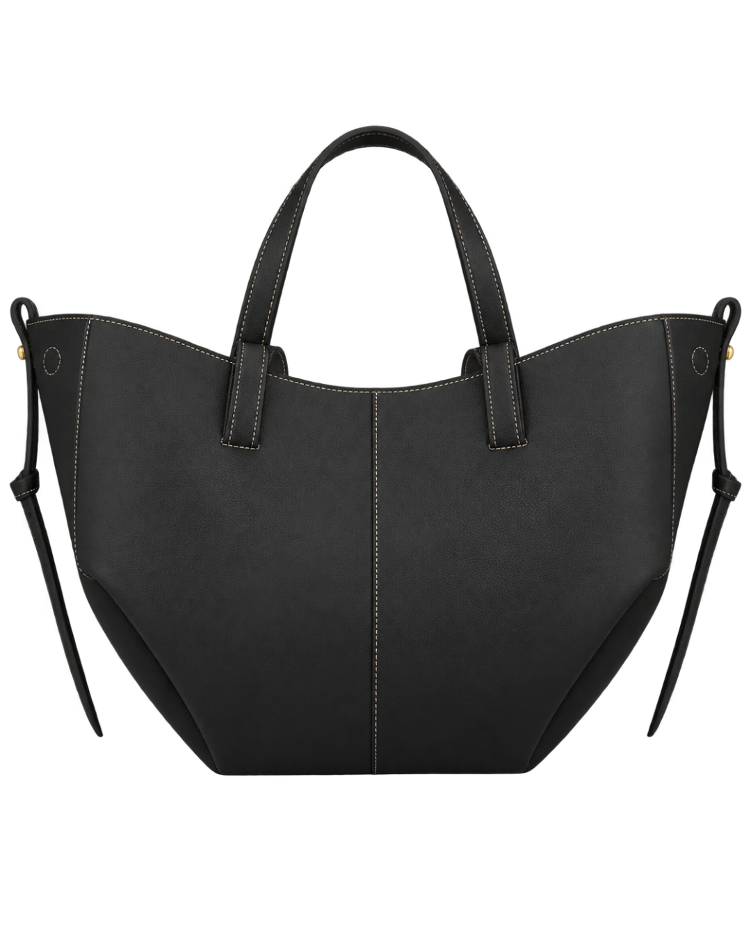 Cyme - Textured Black with Ecru Stitching