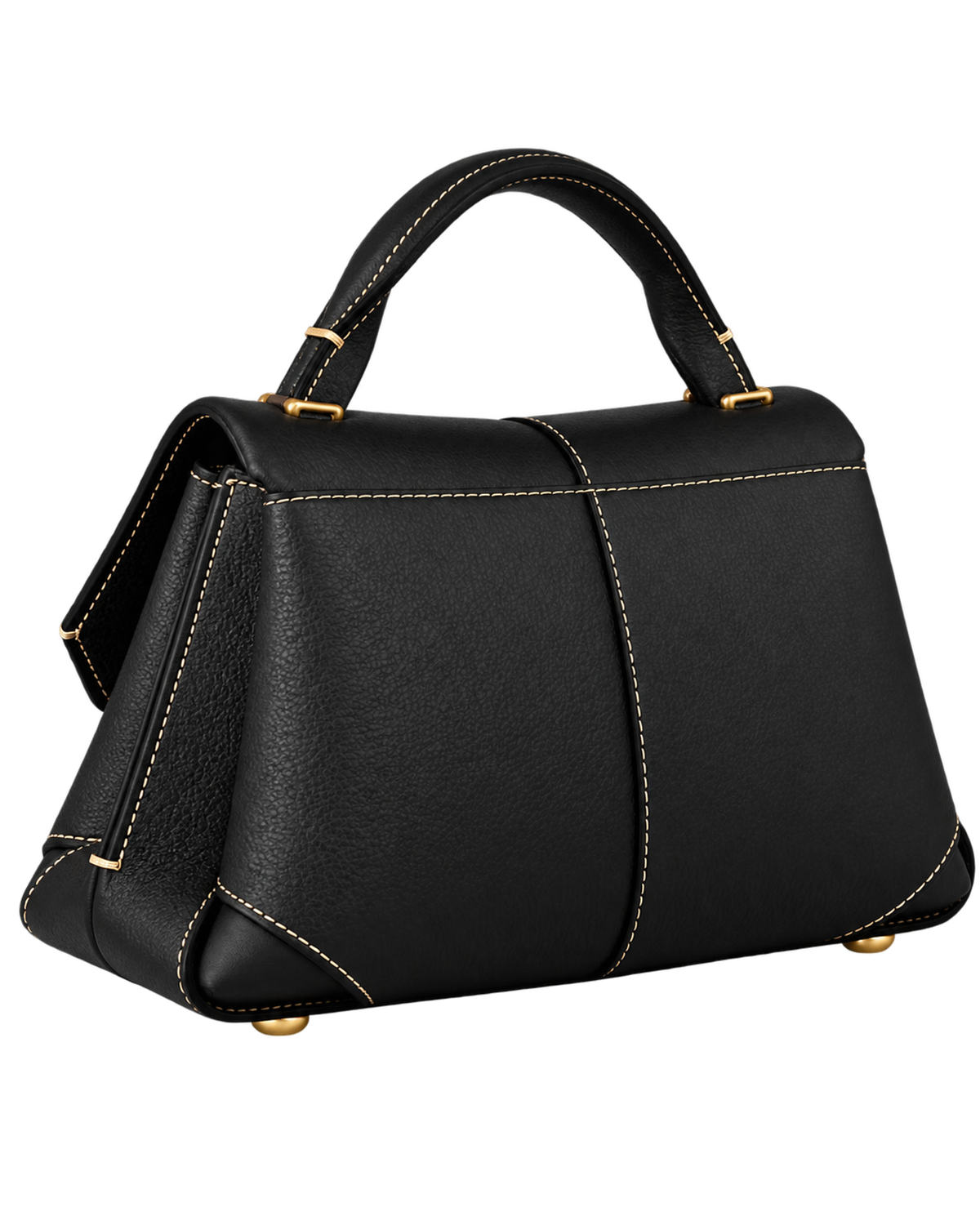 Mokki Mini Edition Textured Black with Ecru Stitching