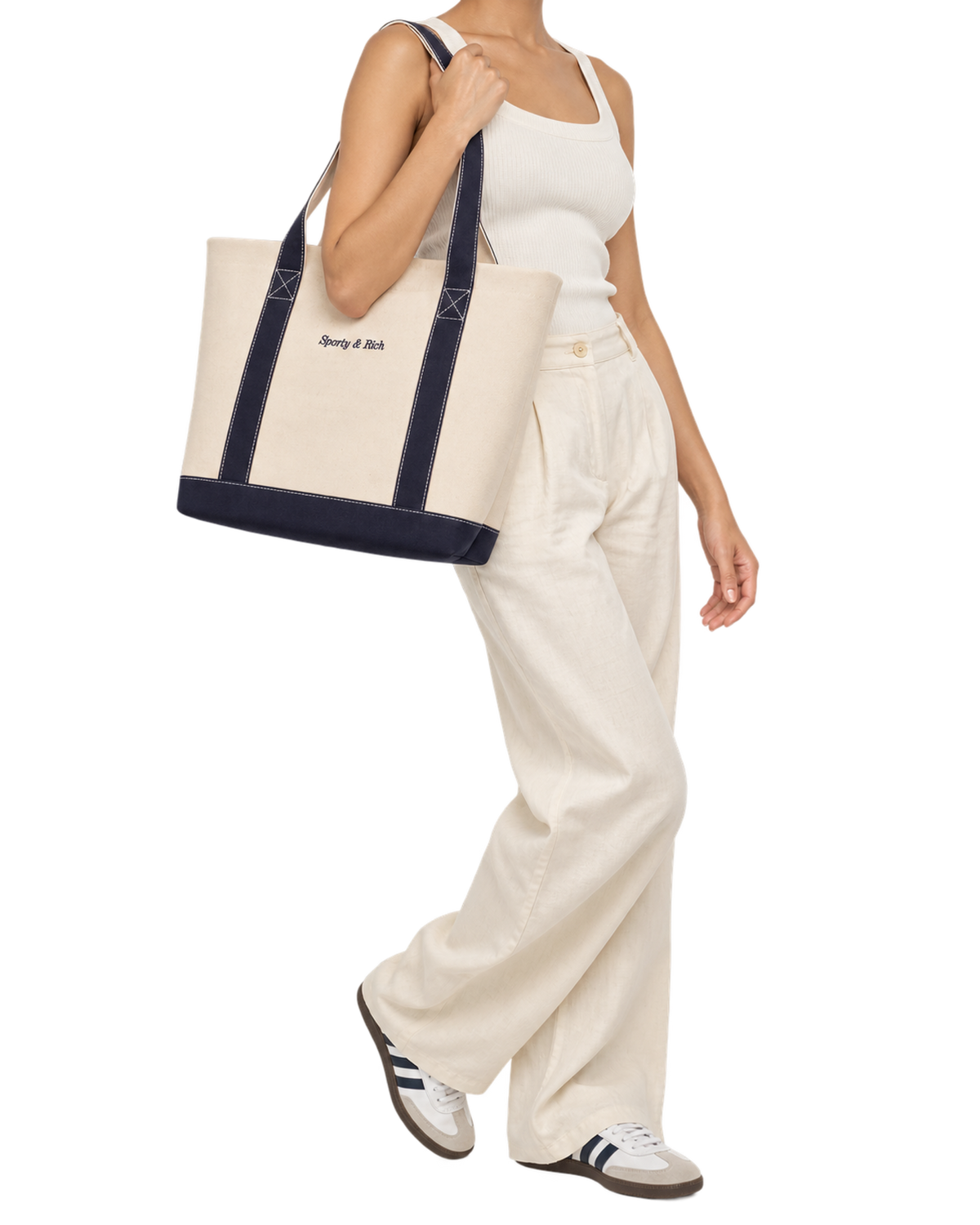 Eden Crest Two Tone Tote - Natural/Navy