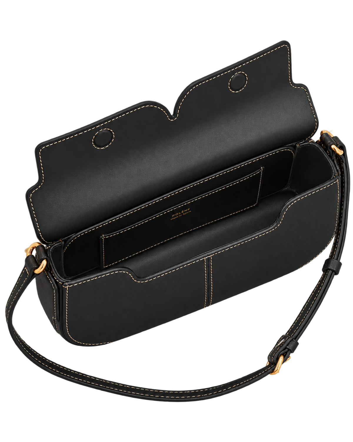 Osmo - Smooth Black with Ecru Stitching