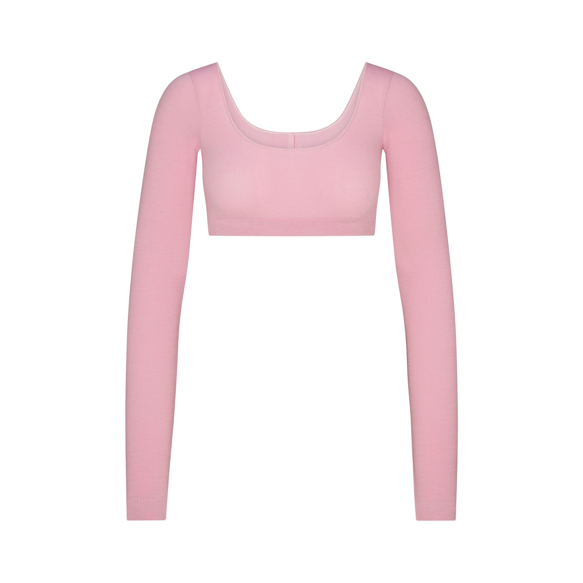 Wool Rib Long Sleeve Super Cropped Top