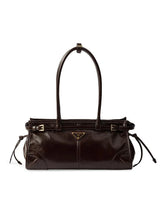 Prada Dark Brown Patent Leather Shoulder Bag