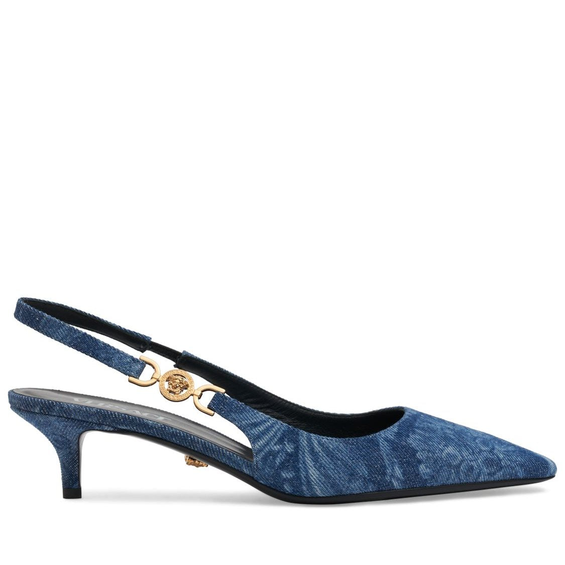 Versace Versace 40mm Denim slingback pumps - Size: UK 2 Heels | Shop From The Mirage