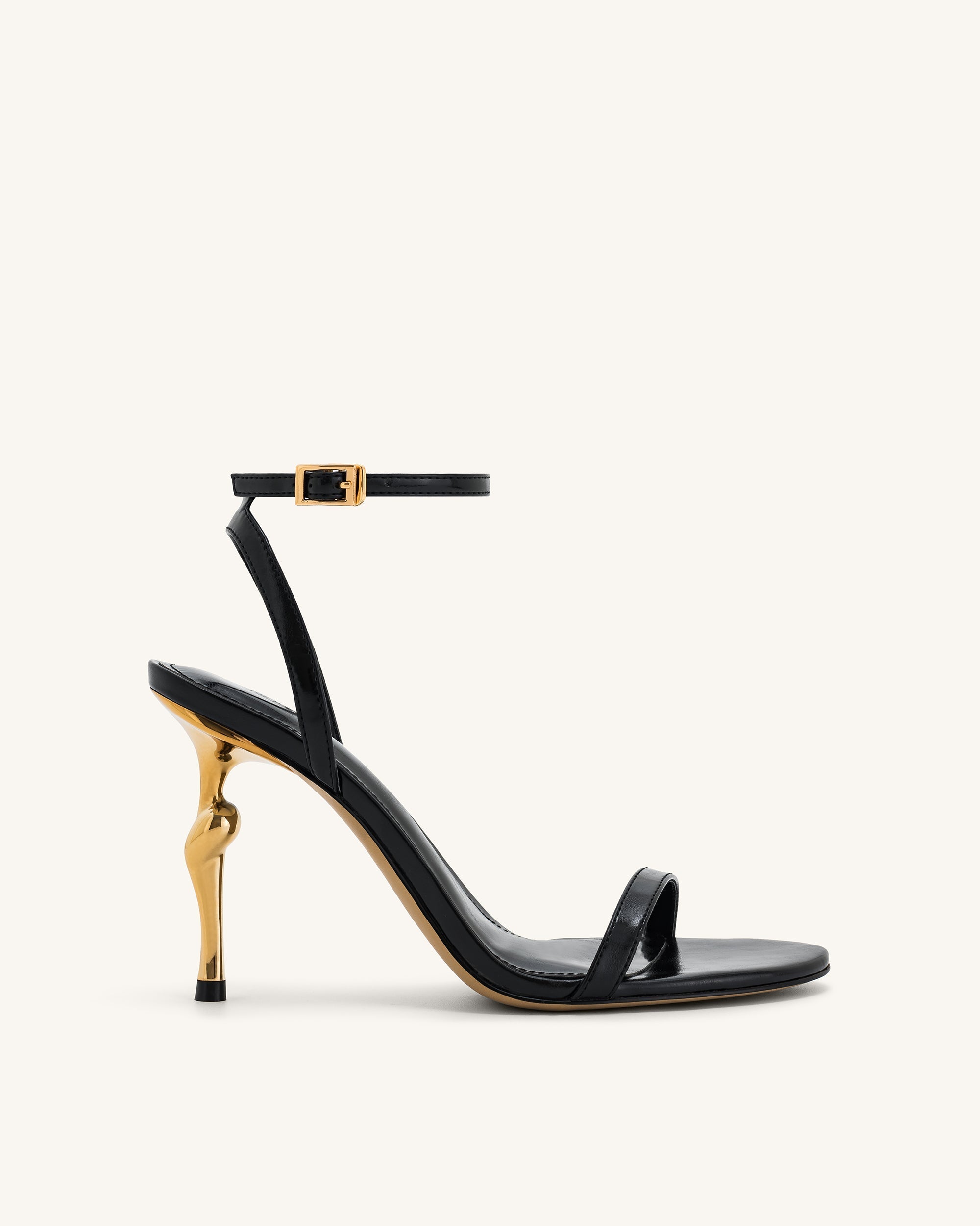 Alivia Gold Metal Heel Sandals - Denim Blue