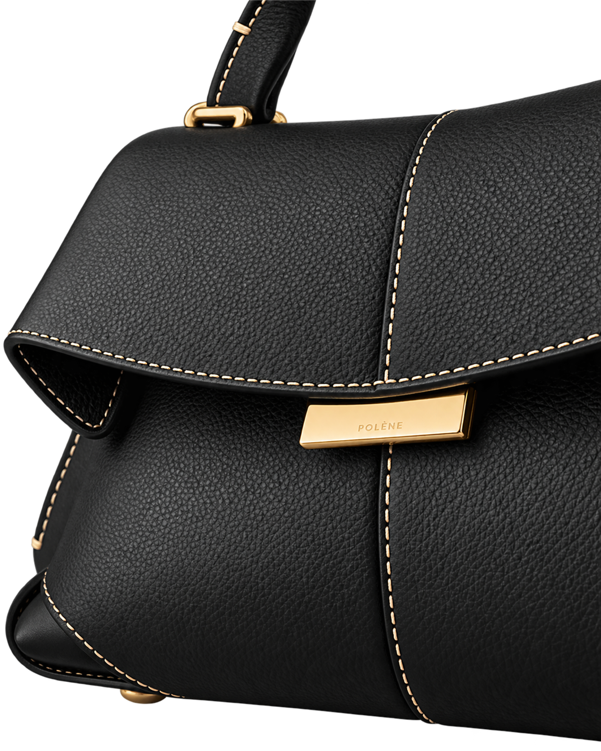 Mokki Mini Edition Textured Black with Ecru Stitching