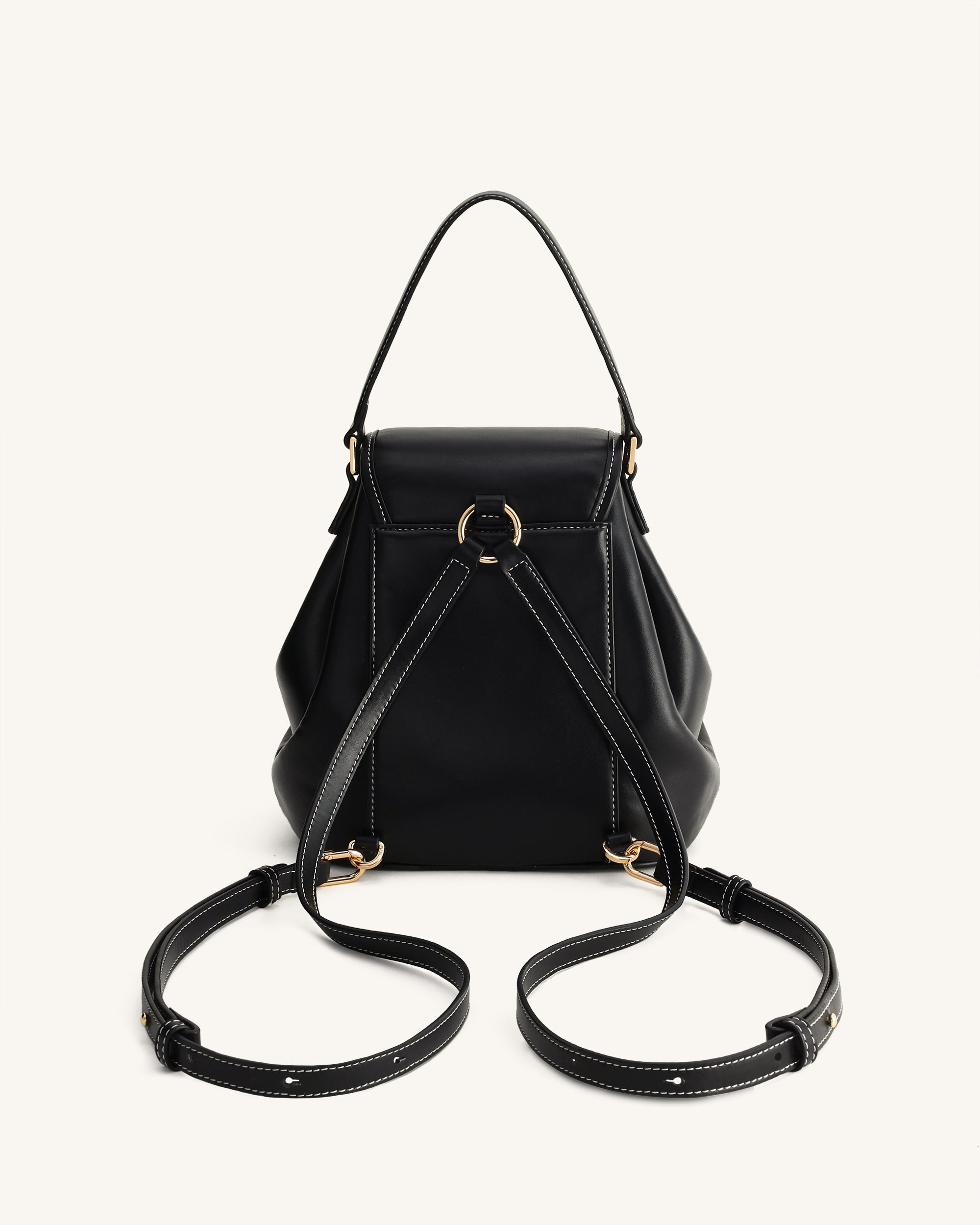 Harper Buckle Pocket Backpack - Dark Brown