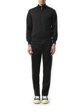 Back Curved Logo Track Jacket in Black/Off White