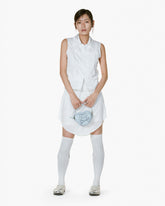 RIBBON TIE HEART BAG - PALE BLUE