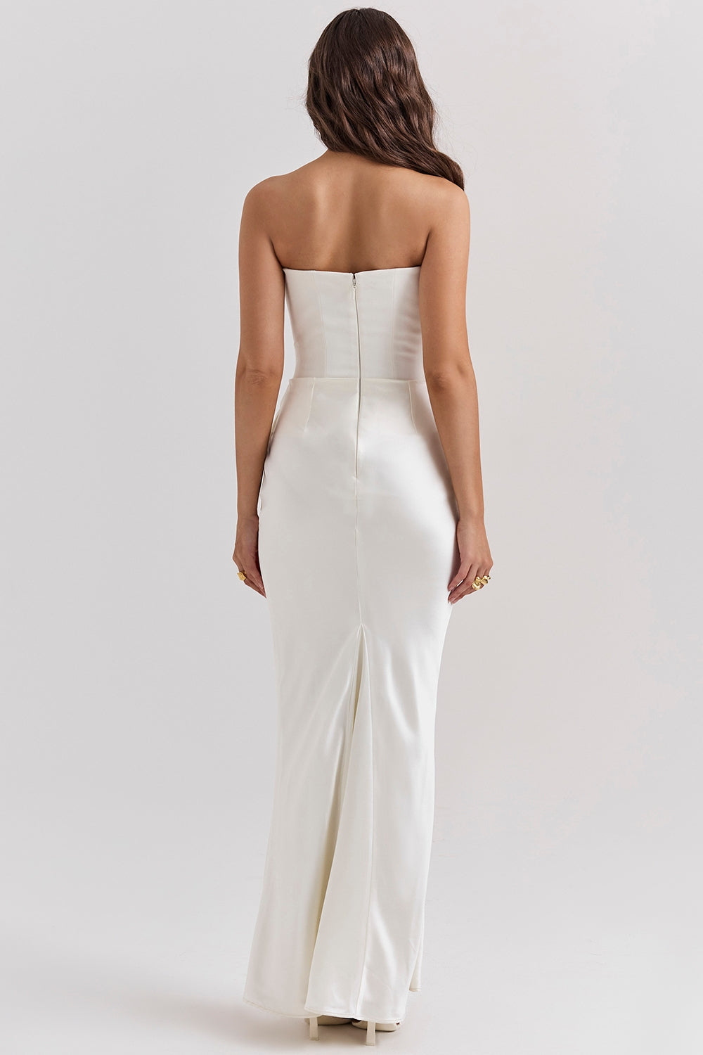 Persephone ivory strapless corset dress