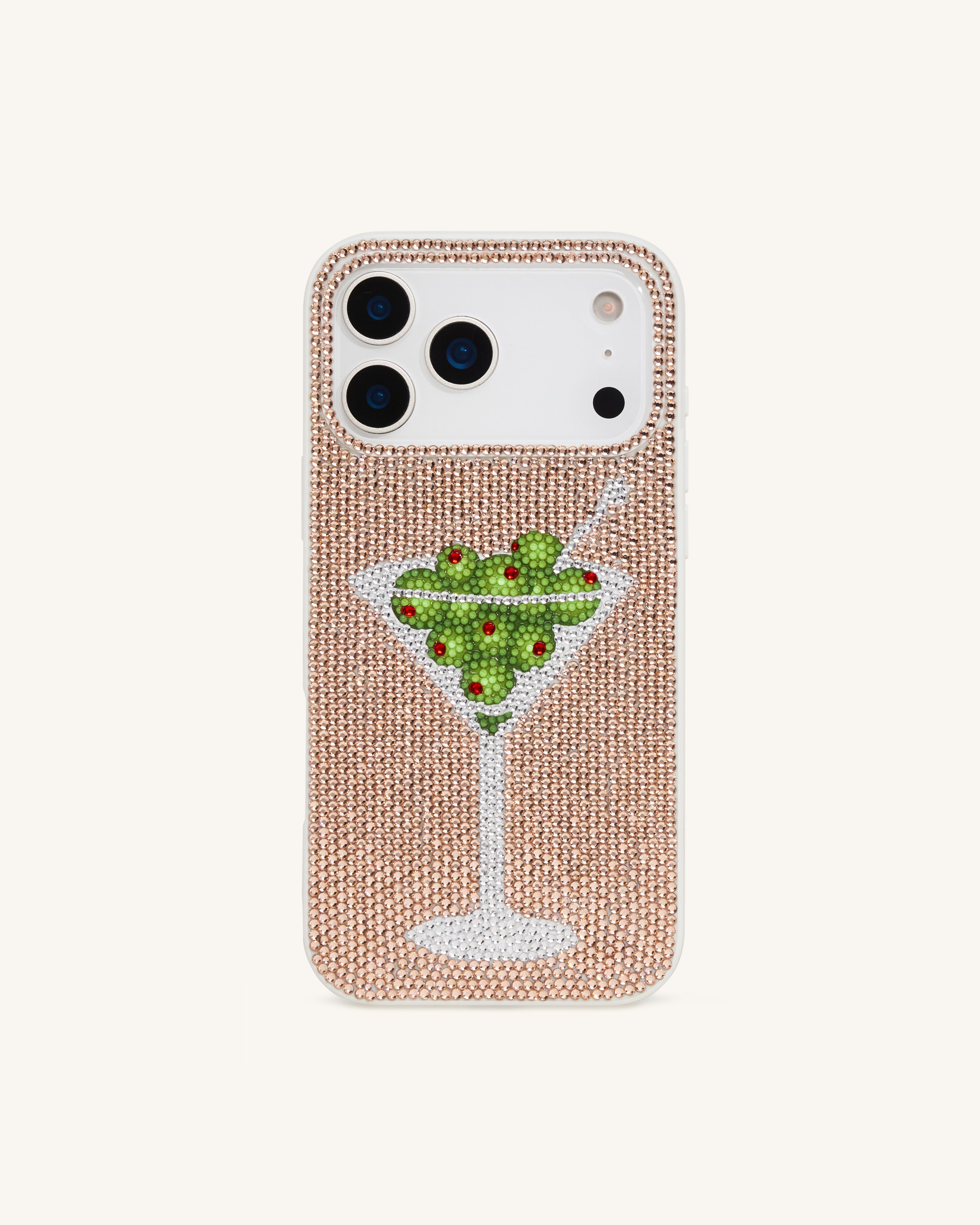 Olive Martini Artificial Crystal Phone Case - Orange
