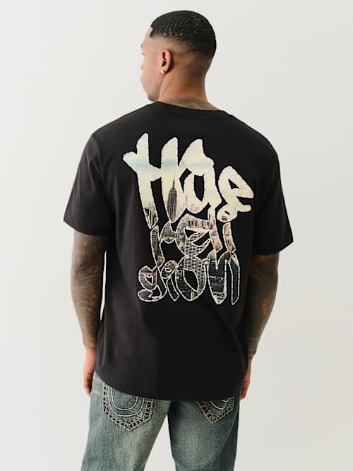 CITYSCAPE BIG T PUFF PRINT TEE