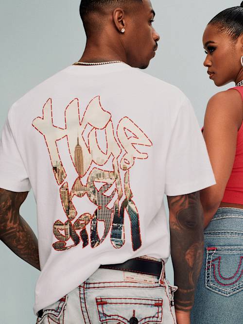 CITYSCAPE BIG T PUFF PRINT TEE