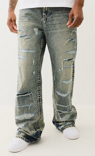 VINNY DISTRESSED SUPER T FLAP ULTRA BAGGY JEAN