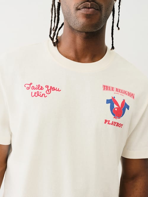 PLAYBOY X TRUE RELIGION “TAILS YOU WIN” TEE