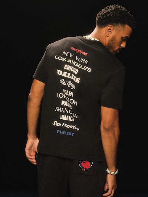 PLAYBOY X TRUE RELIGION APPLIQUE LOGO TEE