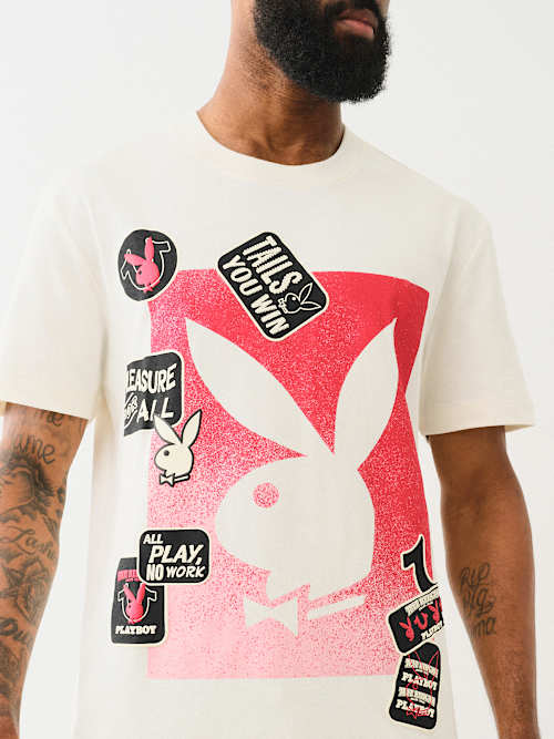 PLAYBOY X TRUE RELIGION PATCH BUNNY TEE