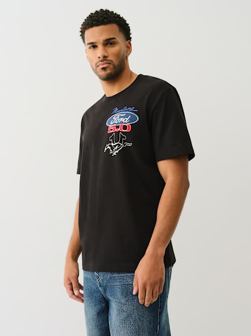 FORD X TRUE RELIGION HEAVYWEIGHT MIXED LOGO TEE