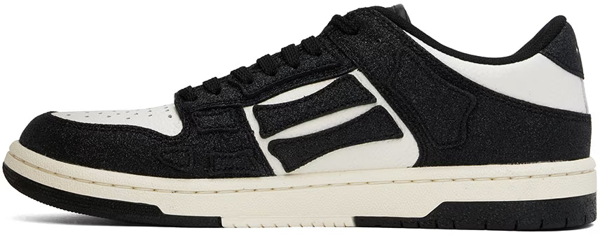 AMIRI White & Black Shimmer Skel Top Low Sneakers