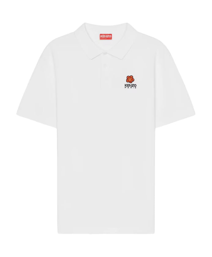 Kenzo White Floral Polo Shirt
