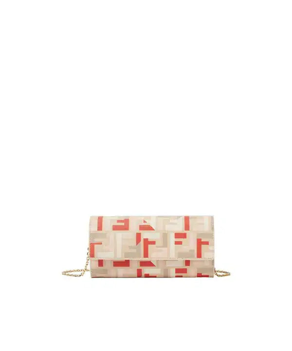 Fendi roma chained continental wallet - beige