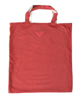 Red and White Fabric Tote Bag