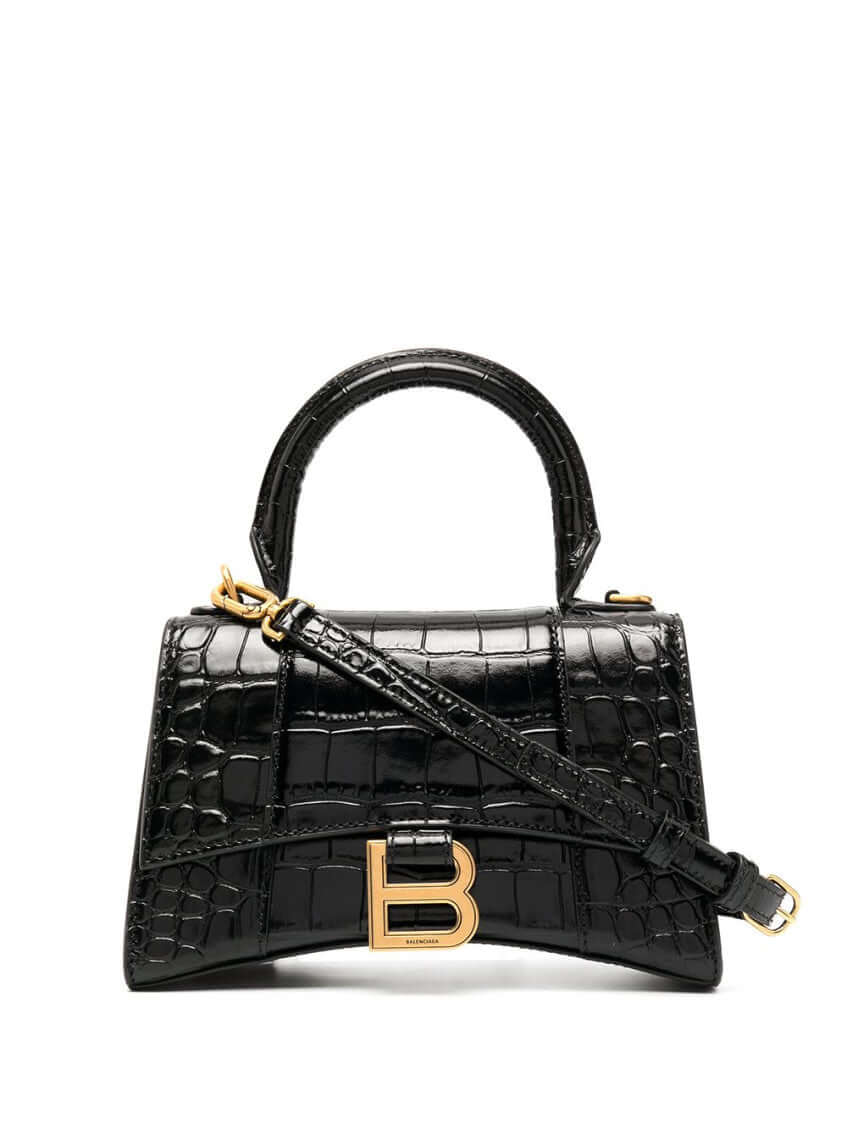 Balenciaga Black Hourglass Xs Leather Handbag - Size: One Size Bags | Shop From The Mirage