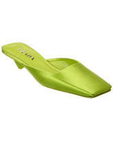 Prada Satin Lime Green Kitten Heel Mules