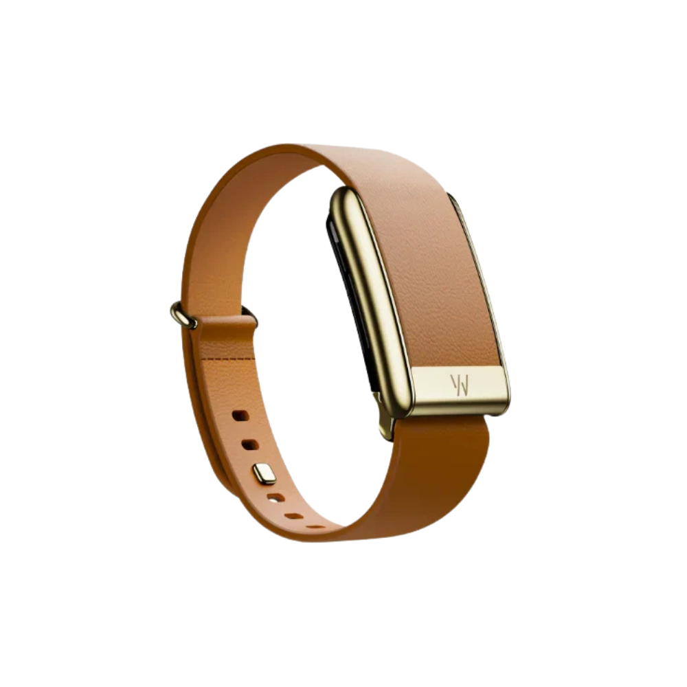 Whoop 5.0 Leatherluxe Tapered Camel with Gold Band (12 Month Peak Subscription Included)