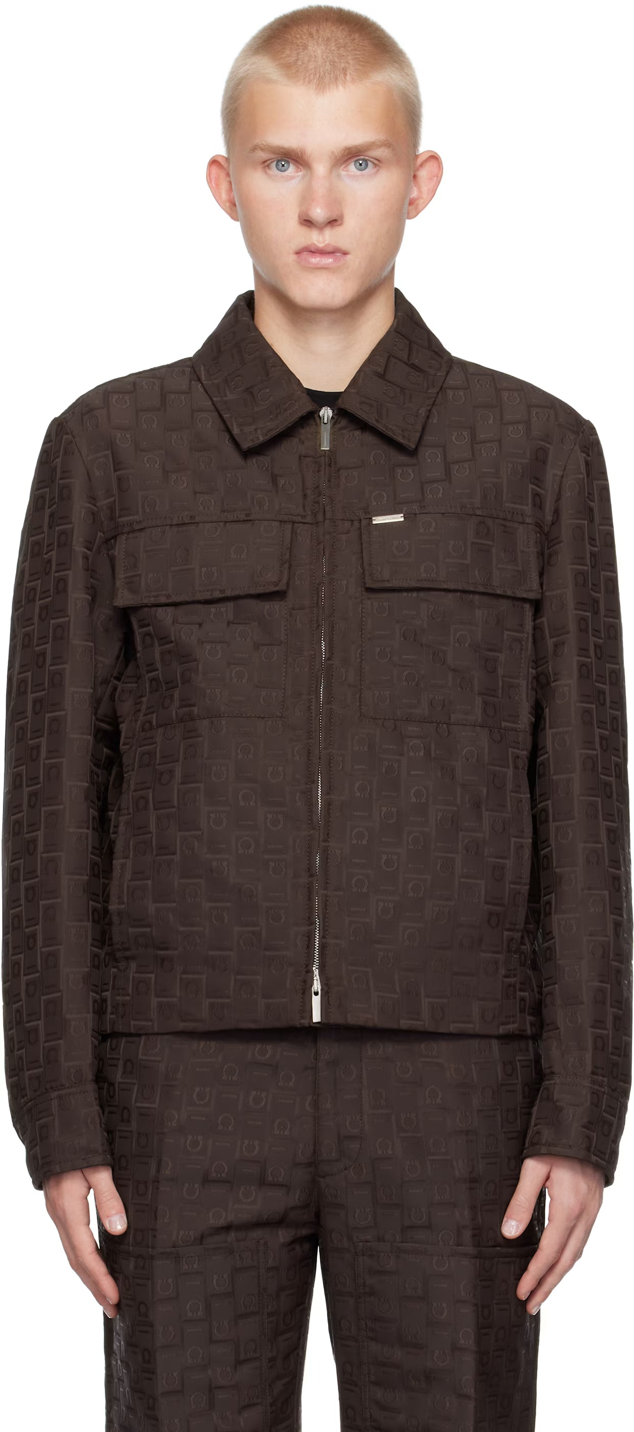 Ferragamo Brown Ferragamo Monogram Jacket