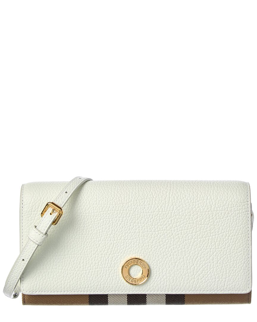 Burberry Check Canvas & Leather Crossbody