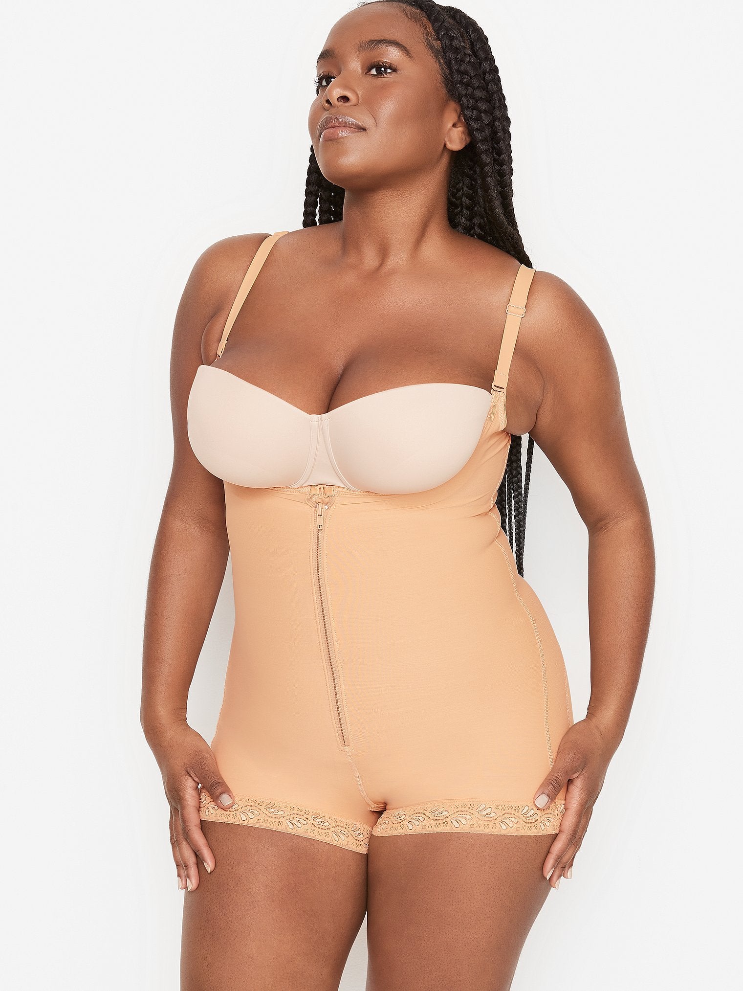 Firm Compression Open Bust Body Shaper Boyshorts