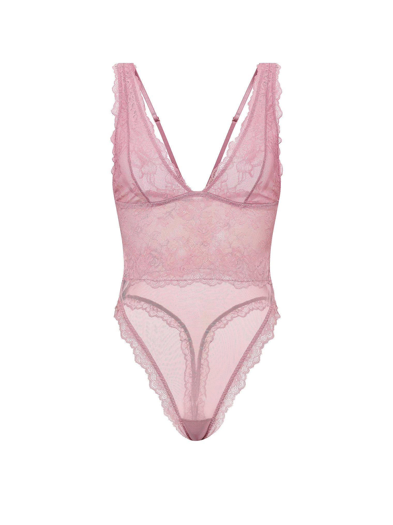 Sheer Rose Plunge Bodysuit
