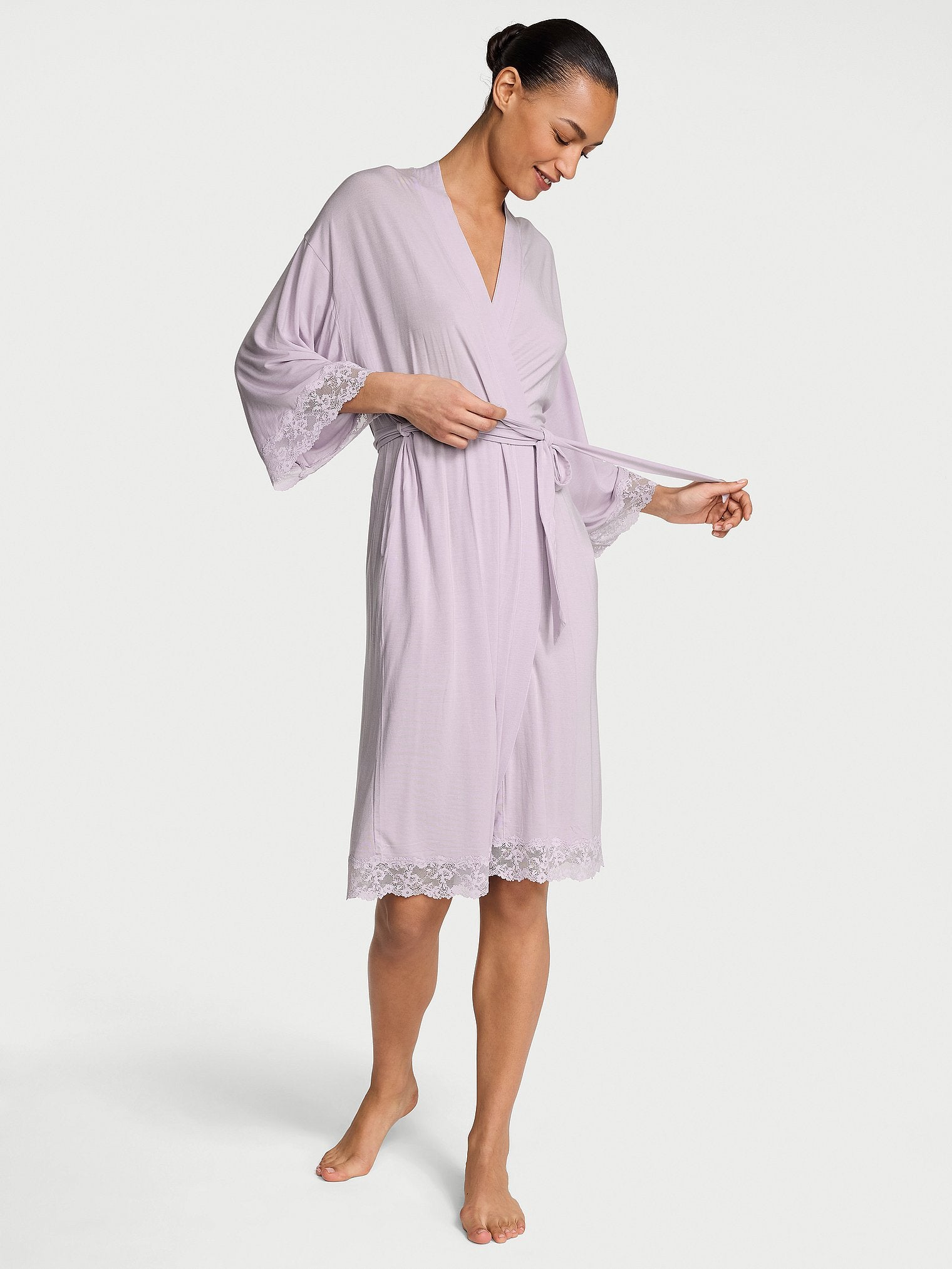 SoSoft™ Modal Lace-Trim Robe