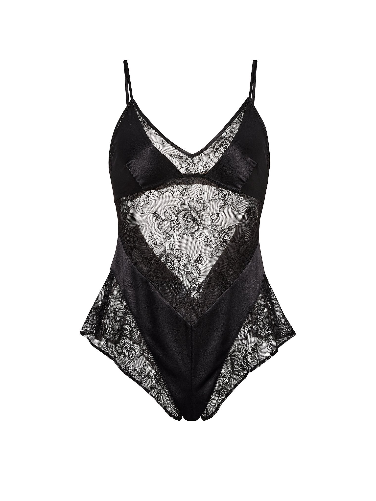 Satin & Rose Lace Flutter Romper