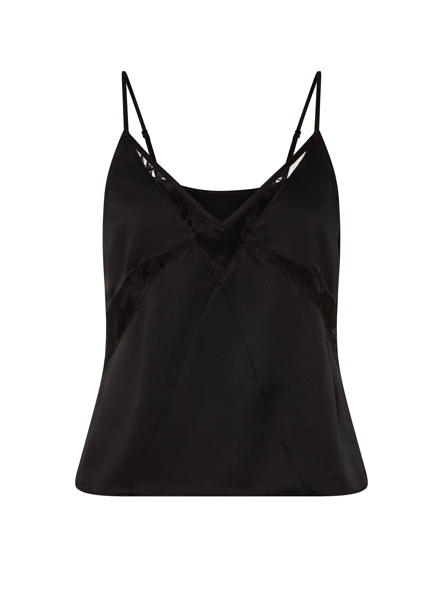 Satin & Rose Lace Cami Top