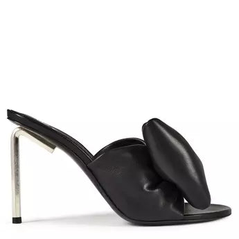 Off White Bow Mule Heels