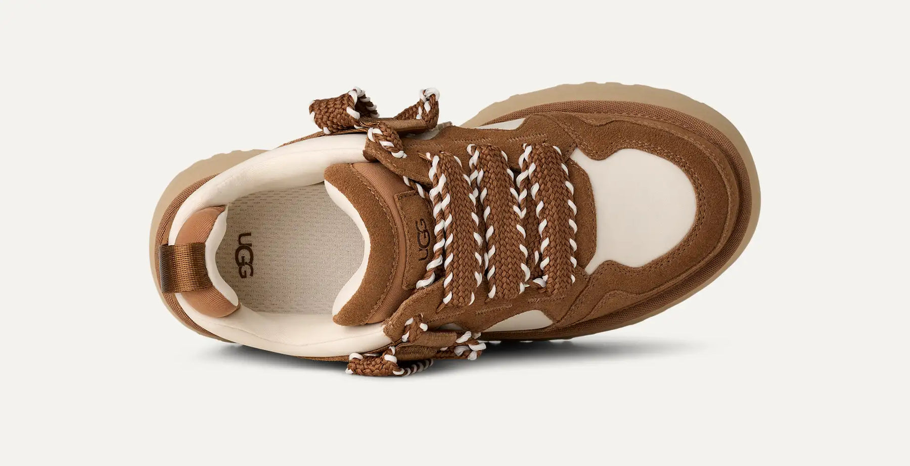 UGG Astromel Platform Sneaker – 2" Sugarcane EVA Sole, Satin & Ticked Laces, Recycled Upper