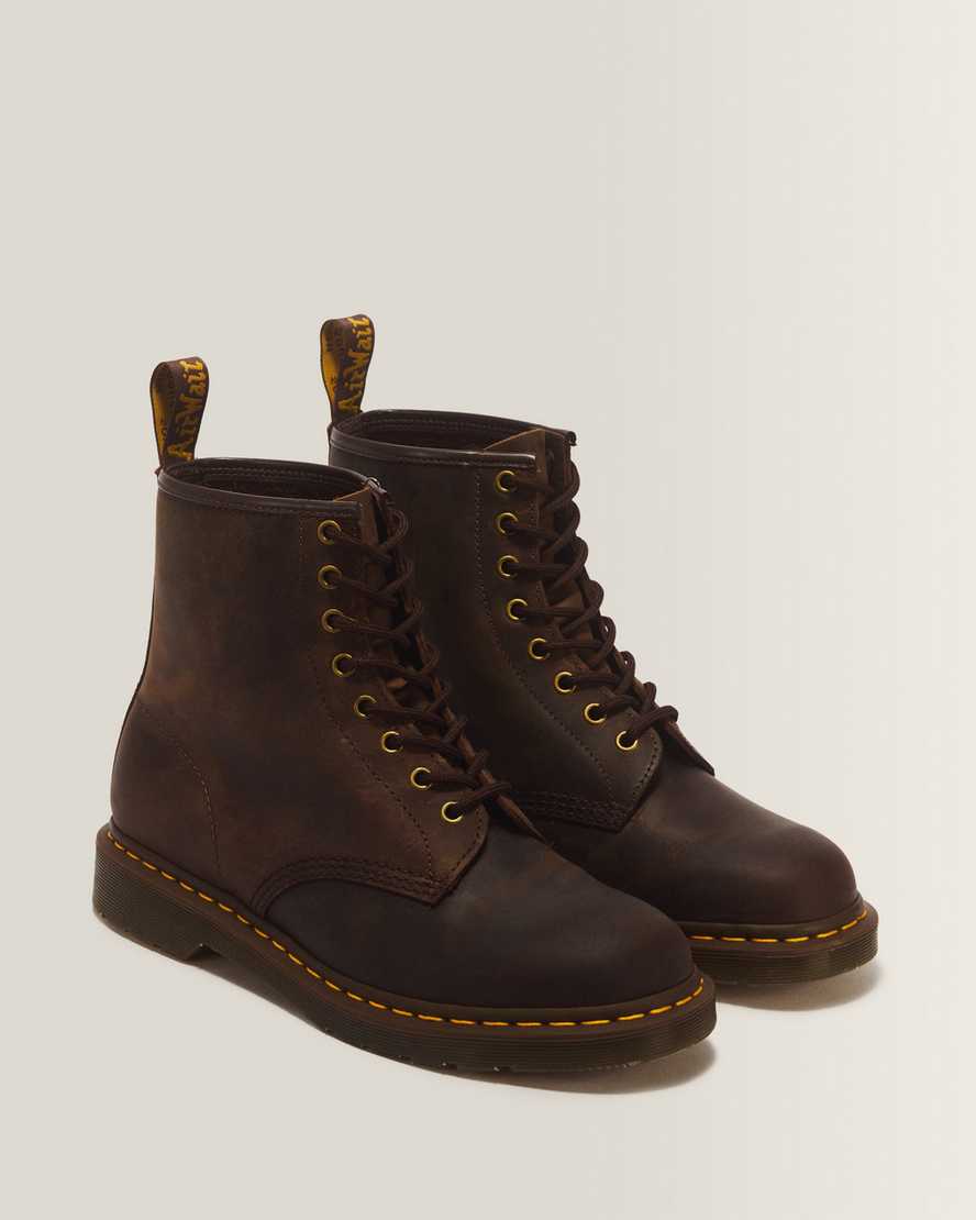 1460 Crazy Horse Leather Lace Up Boots — Brown