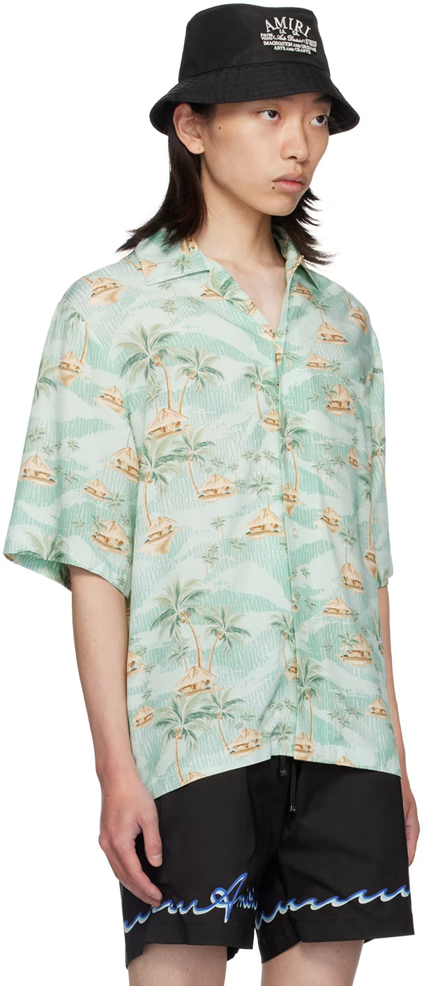 Green 'Amiri' Repeat Palm Shirt