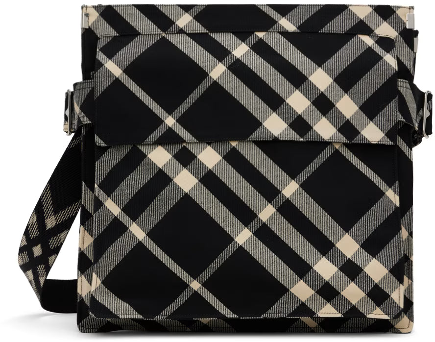 Burberry Black & Off-White Medium Trench Tote