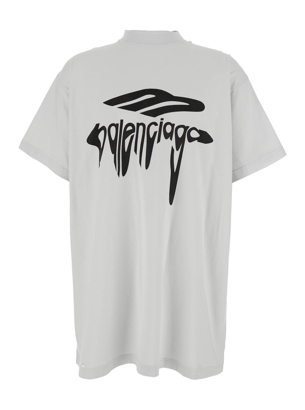 Balenciaga '3B Liquified' White T-Shirt with Logo Print on the Front in Cotton Man