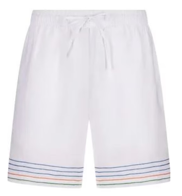 Casablanca Embroidered Linen Shorts