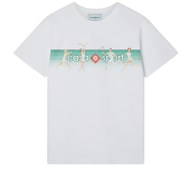 Casablanca Stripes Print Crew-Neck T-Shirt